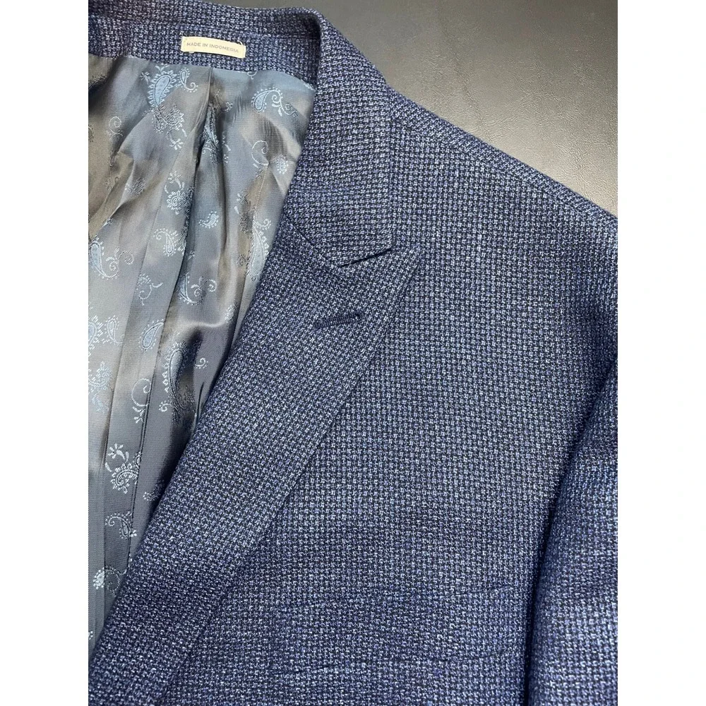 Joseph Abboud Heritage Blazer Mens 50 Long Blue Excellent Linen Wool Sport Coat